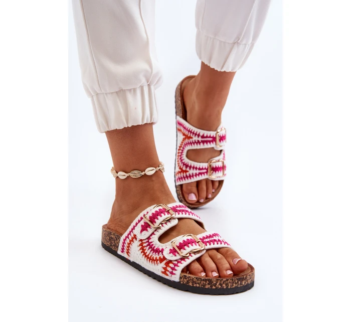 Dámské Bílé Sandály Na Korkové Podrážce model 21649751 - Boto Dámské Bílé Sandály Na Korkové Podrážce model 21649751 - Boto