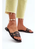 Dámské sandály z eko kůže na ploché podrážce černé model 21657564 - Boto Dámské sandály z eko kůže na ploché podrážce černé model 21657564 - Boto