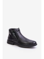 Pánské Boty S Izolací Eko Kůže Černé Lilari