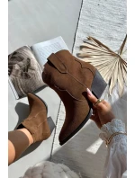 Nazouvací dámské kovbojky z přírodního semiše camel model 21713728 - Boto Nazouvací dámské kovbojky z přírodního semiše camel model 21713728 - Boto