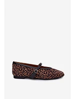 Baleríny s páskem imitace semiše leopard Camoria