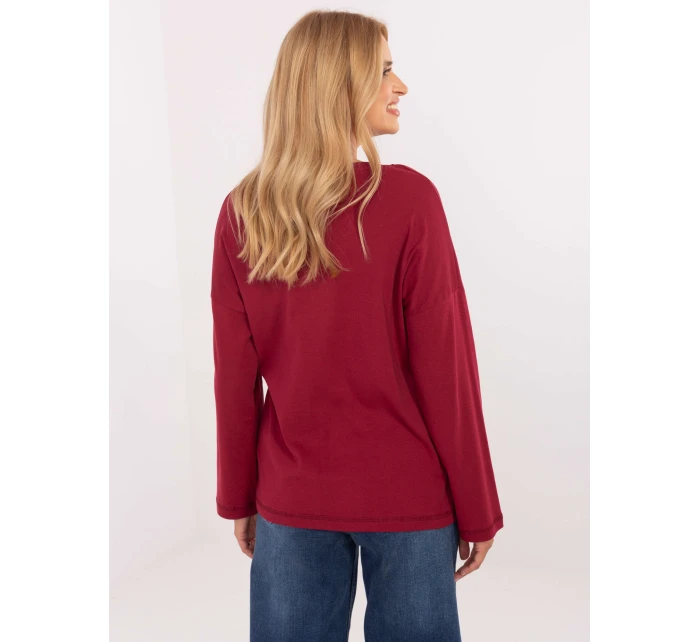 Bluzka RV BZ model 21309859 bordowy - FPrice Bluzka RV BZ model 21309859 bordowy - FPrice