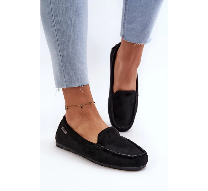 Dámské mokasíny vyrobené z Eco Suede Black Amrutia Dámské mokasíny vyrobené z Eco Suede Black Amrutia