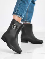 Komfortní dámské černé gumáky na plochém podpatku Komfortní dámské černé gumáky na plochém podpatku