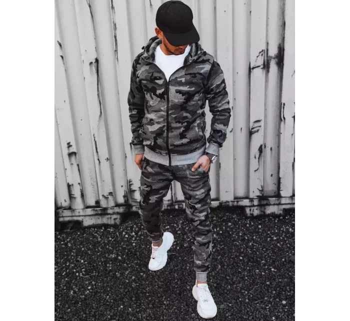 Pánská tmavě šedá tepláková souprava moro FashionStreet AX0623 Pánská tmavě šedá tepláková souprava moro FashionStreet AX0623