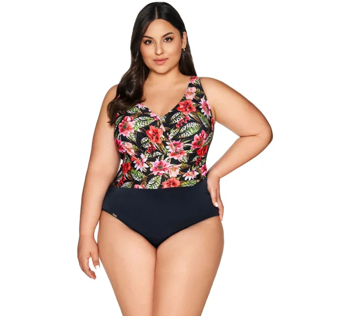 Dámské jednodílné plavky 60 black Floral - AVA Dámské jednodílné plavky 60 black Floral - AVA