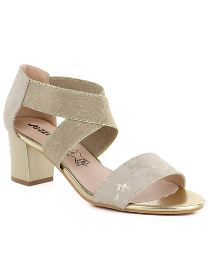 Dámské zlaté páskové sandály se sloupkem Jezzi RMR1954-27 Dámské zlaté páskové sandály se sloupkem Jezzi RMR1954-27