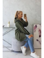 Zateplená bunda s vázáním v pase khaki barvy Zateplená bunda s vázáním v pase khaki barvy