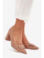 Lodičky Na Podpatku S Dekorací Tmavě Béžové model 21704585 - Boto
