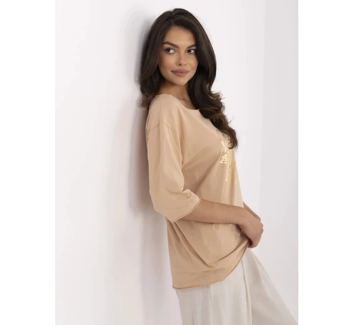 Bluzka CLM BZ model 21116800 camelowy - FPrice Bluzka CLM BZ model 21116800 camelowy - FPrice