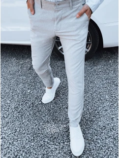 Světle šedé pánské kalhoty FashionStreet UX4382