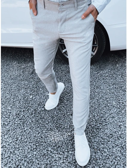 Světle šedé pánské kalhoty FashionStreet UX4382