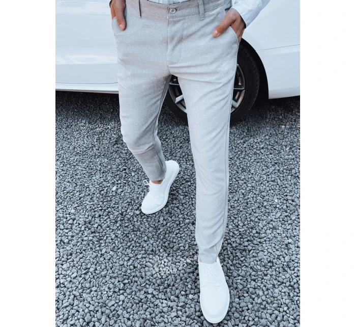 Světle šedé pánské kalhoty FashionStreet UX4382