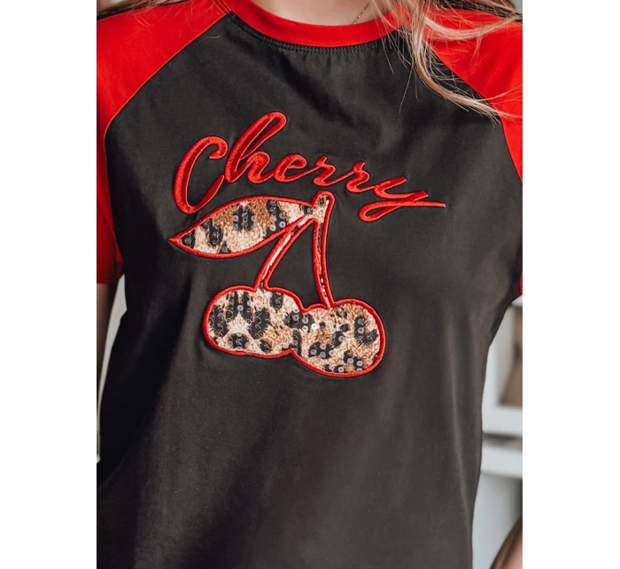 Dámské tričko s 3D efektem CEKINKA černé FashionStreet RY2865