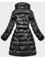 Černá prošívaná dámská bunda s vysokým stojáčkem (J9-061)