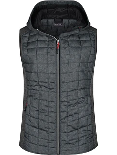 Daiber JN 767 Dámská pletená hybridní vesta 02.0767 grey melange/anthracite melange