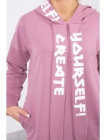 Oversize šaty s kapucí tmavě růžové Oversize šaty s kapucí tmavě růžové