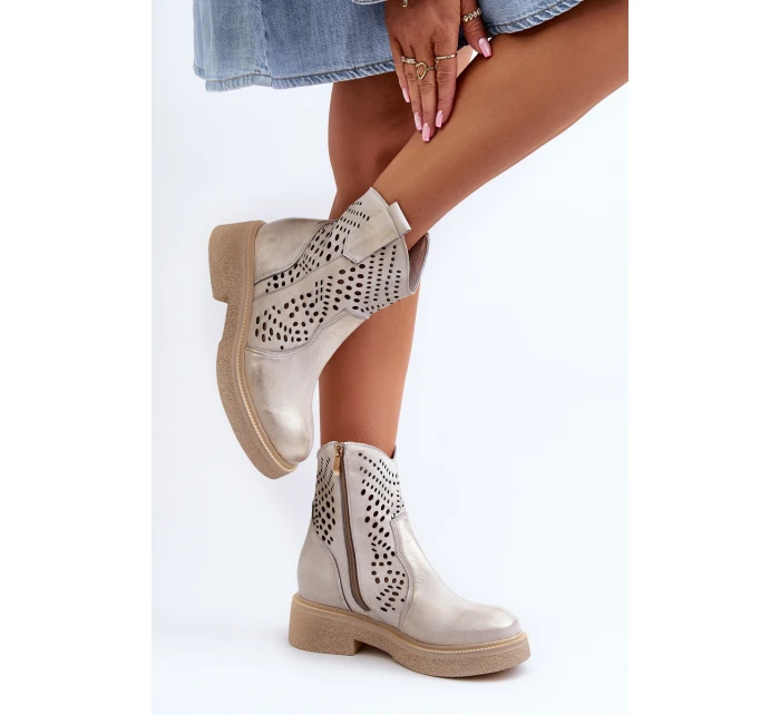 Dámské kůže Botky Zlaté Lewski model 21652385 - Zazoo