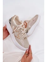 Dámské Sportovní Boty S Síťovinou A Hroty Béžové Ogalda Dámské Sportovní Boty S Síťovinou A Hroty Béžové Ogalda