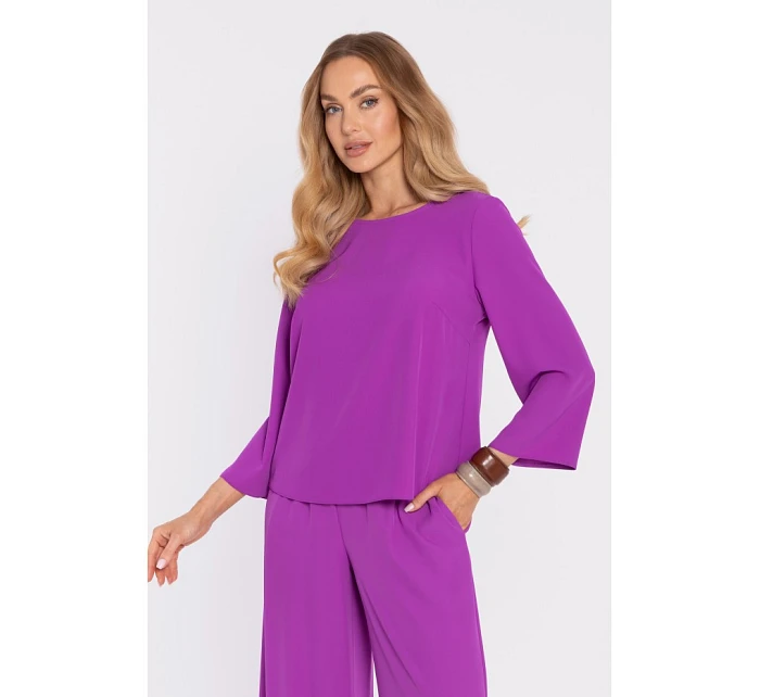 Elegantní halenka s rukávy levandulová model 22040529 - Moe