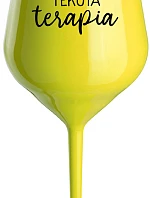TEKUTÁ TERAPIA - žltý nerozbitný pohár na víno 470 ml