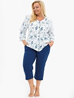 Pyžamo Cornette 162/446 Kristin 2 3/4 3XL-5XL dámské rozepínací
