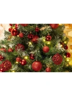 DEKORATIVNÍ PLASTOVÁ CETKA 6CM SADA 35 KS ČERVENÁ