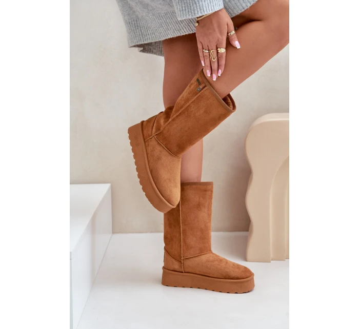Vysoké Sněhové Boty Na Platformě Big Star model 21679161 Camel - Big Star Shoes