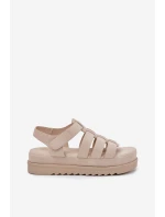 Dámské Sandály Na Platformě Eko Semišové Béžové Filisenia Dámské Sandály Na Platformě Eko Semišové Béžové Filisenia