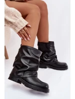 Zateplené dámské kotníkové boty s řaseným horním lemem černé Gracine Zateplené dámské kotníkové boty s řaseným horním lemem černé Gracine