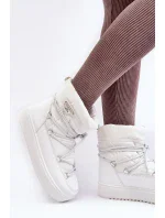 Dámské sněhule na platformě se šněrováním, bílý Fleure