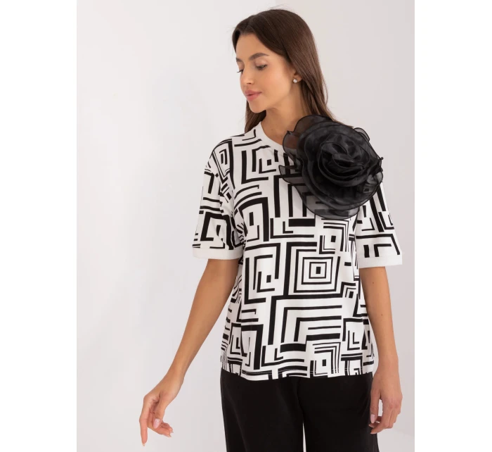 Dámská halenka LK BZ model 21822093 Ecru s černou - FPrice