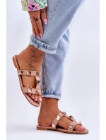 Dámské pantofle s velkými cvočky Nude model 21618010 - Boto Dámské pantofle s velkými cvočky Nude model 21618010 - Boto