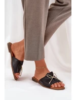 Sandály Na Ploché Podešvi S Mašlí Černé model 21684361 - Boto Sandály Na Ploché Podešvi S Mašlí Černé model 21684361 - Boto