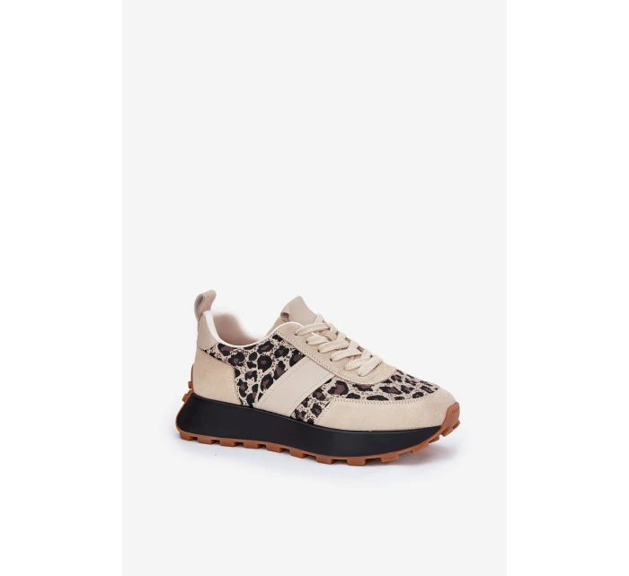 Dámské Sneakersy Na Platformě Panther  Béžové model 21691243 - VINCEZA