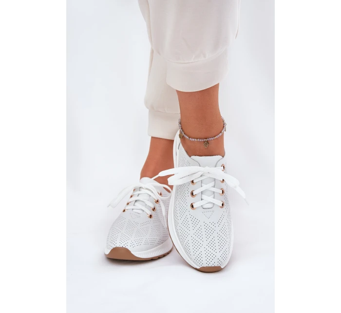 Kožené Lehká Polobotky Dámské model 21691705 Bílé - Artiker