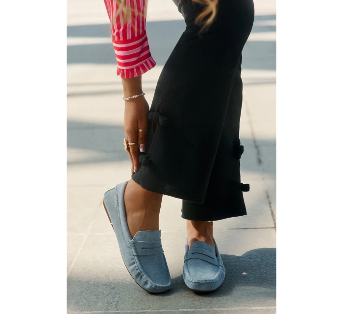 Semišové Dámské Mokasíny Big Star model 21693799 Modré - Big Star Shoes Semišové Dámské Mokasíny Big Star model 21693799 Modré - Big Star Shoes