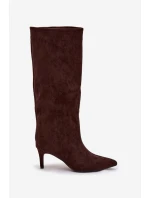 Dámské kozačky na s na Čokoládové model 21757560 - Boto