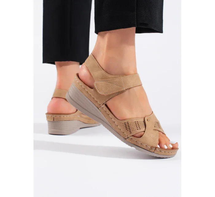 Luxusní dámské hnědé sandály platforma Luxusní dámské hnědé sandály platforma