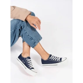 Klasické tmavě modré  tenisky dámské platforma