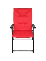 SKLÁDACÍ ZAHRADNÍ ŽIDLE 59X66X45/90CM S POLŠTÁŘEM ČERVENÁ