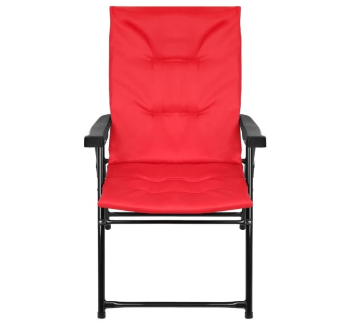 SKLÁDACÍ ZAHRADNÍ ŽIDLE 59X66X45/90CM S POLŠTÁŘEM ČERVENÁ