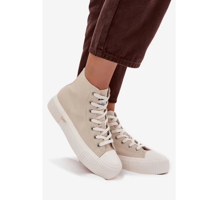 Dámské trampky na platformě LEE ISLA C WOMEN LOW – béžové