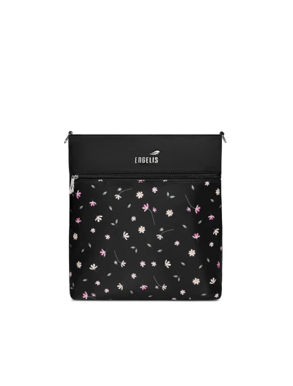 Dámská crossbody kabelka na kočárek Vuch Amma Flowers Black Dámská crossbody kabelka na kočárek Vuch Amma Flowers Black
