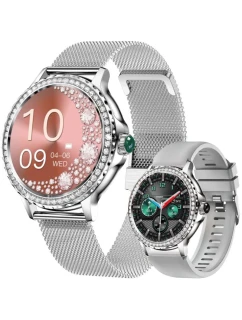 Dámské chytré hodinky Rubicon RNCF19-1 Stříbrný náramek + řemínek