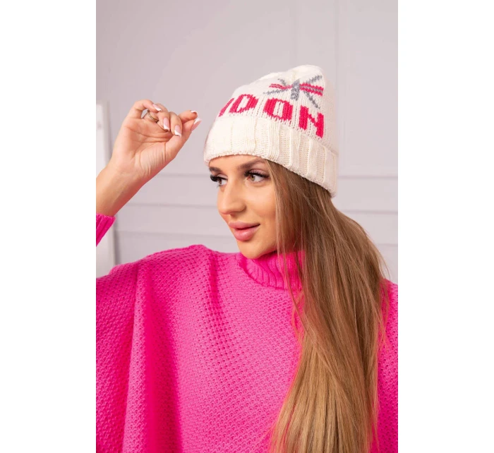 Dámská čepice London model 18752269 ecru - K-Fashion Dámská čepice London model 18752269 ecru - K-Fashion