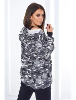 3dílná souprava Vřesoviště  halenka, top a legíny šedá + černá