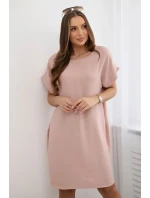 Šaty s kapsami tmavě pudrově růžová