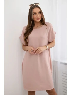 Šaty s kapsami tmavě pudrově růžová