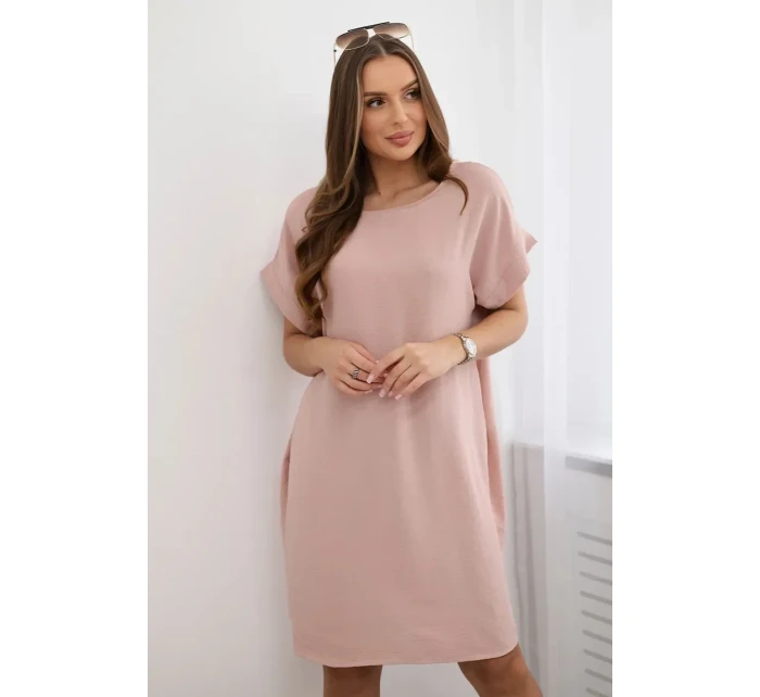 Šaty s kapsami tmavě pudrově růžová